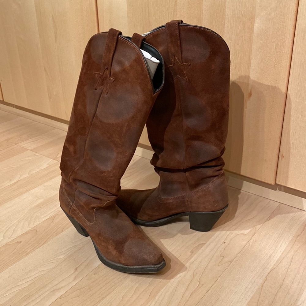 Size 7 Dingo brown brushed leather cowgirl boots